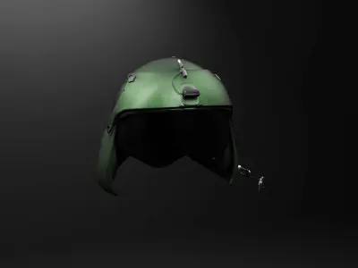 helicopter pilot helmet Low-poly 3D model