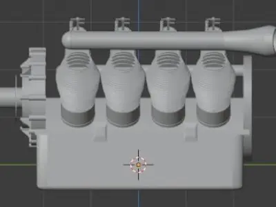 RAF 1 Air-cooled Engine 3D model