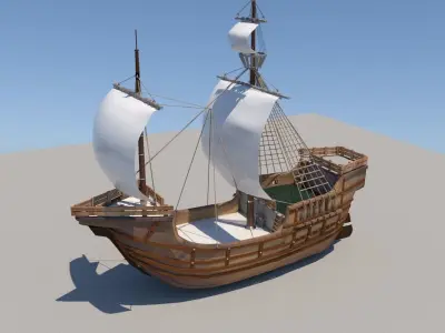 Free pirate ship remastered Free 3D model