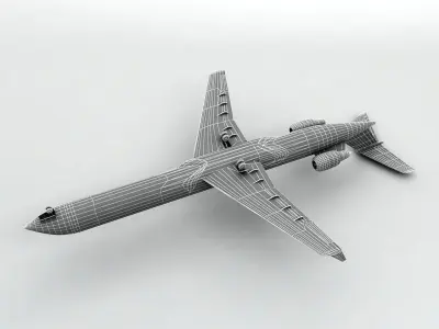 Bombardier CRJ -900 - Generic White Low-poly 3D model