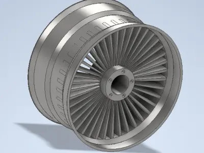 Multi Spoke Wheel 3D Model Free 3D model