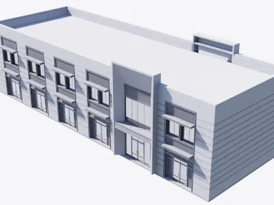 Commercial building Low-poly 3D model