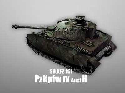 Panzer 4 - PzKpfw IV - Ausf H - Camouflage Livery Low-poly 3D model