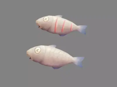 Cartoon fish  Low-poly 3D model