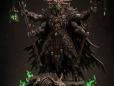 Warrior Xareth Twin Sigil Sovereign Dark Archpriest STL 3D print model