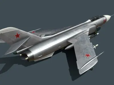 Yak-28-64 Prototype Interceptor Low-poly 3D model