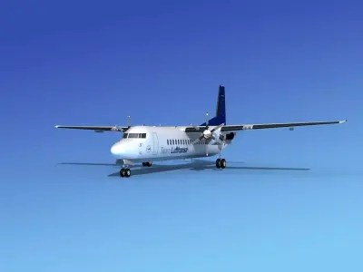 Fokker 50 Team Lufthansa 3D model