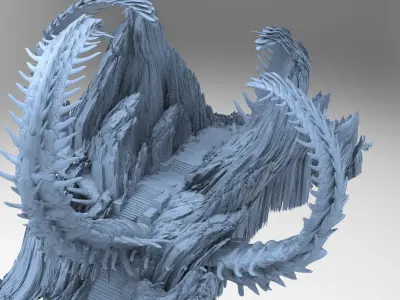 Japanese Genma mountains 2 3D model