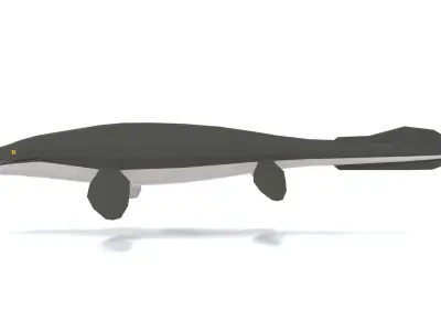 Low Poly Cartoon Tylosaurus Low-poly 3D model