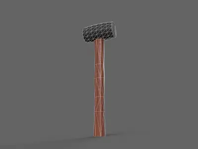 PBR Rubber Mallet Hammer Wood2 Low-poly 3D model