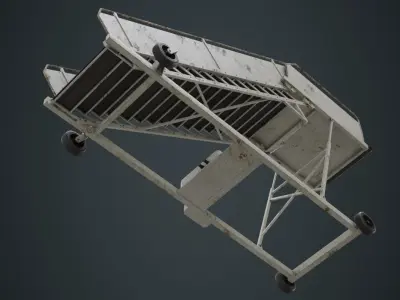 Airplane Stairs 1B Low-poly 3D model