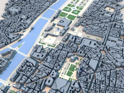 Louvre Museum Paris France 3D model