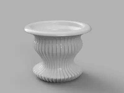 Modern Ribbed Flower Pot 6 inches 15cm Height Plant Pot  3D print model