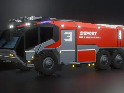Airport truck red 3D model