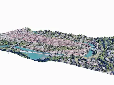 The old city of Bern Low-poly 3D model