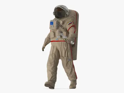 Russian Astronaut Spacesuit Orlan MK Rigged 3D model