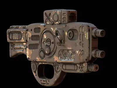 Gun scifi 3d model scifi Low-poly Low-poly 3D model Low-poly Low-poly 3D model