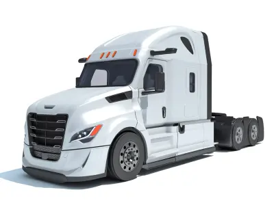 Modern White Semi Truck 3D model