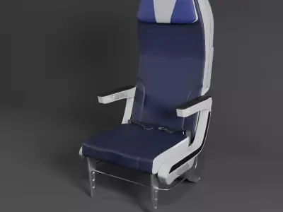 Airplane Seat Low-poly 3D model
