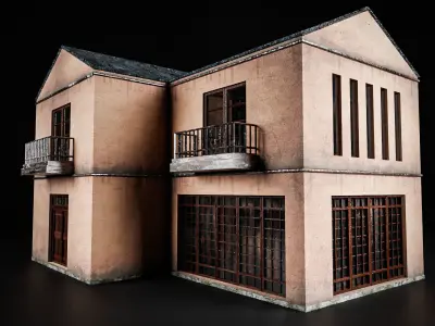 JAPANESE BUILDING 009 Low-poly 3D model