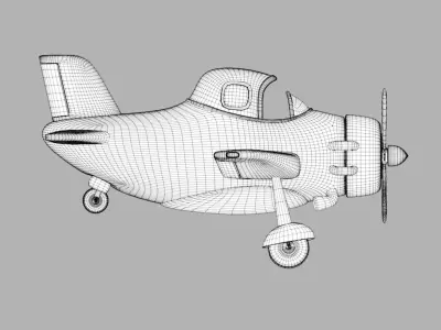 Airplane Cartoon Toy 3D model