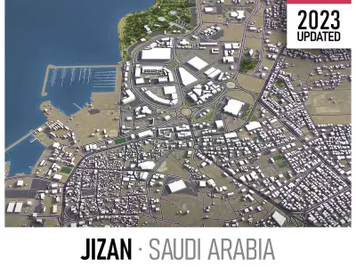 Jizan - 3D City Low-poly 3D model