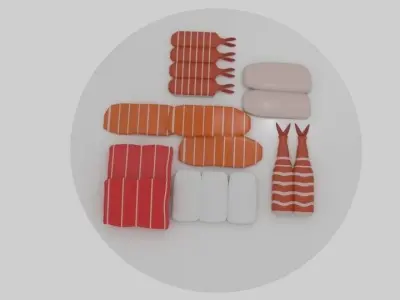 Sashimi sushi 3D model
