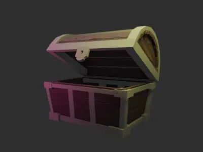 Treasure chest 4 Low-poly 3D model