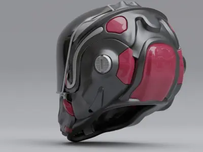 helmet futuristic with accents 3D model