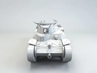 Low Poly Type 97 Chi Ha medium tank Low-poly 3D model