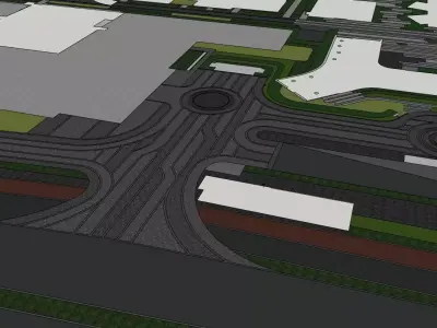 Pedestrian pathway of commercial society 3d model 3D model