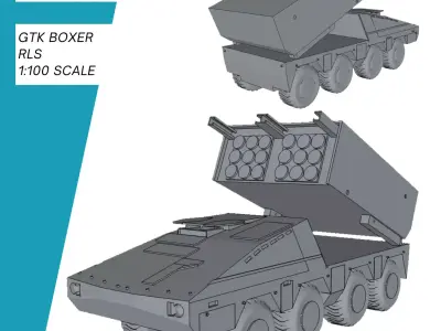 GTK Boxer mit Raketenwerfer-System Bundeswehr 3D print model