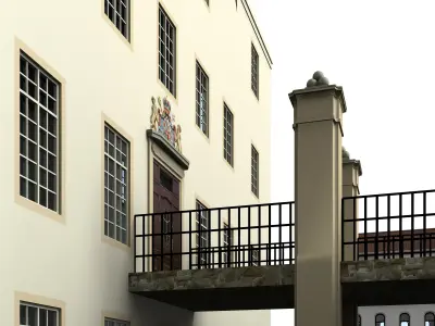 Romantic moated castle 3D model