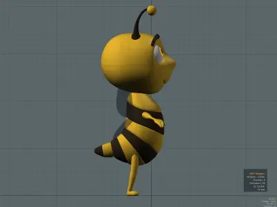 Bee cartoon character 3D 3D model