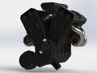 Engine V4 Biturbo 3D model