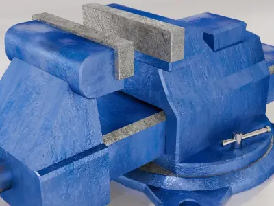 Bench Vise Low-poly 3D model