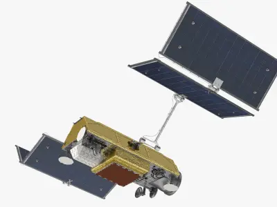 Communications Satellite Rigged 3D model