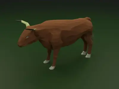 Low Poly Bull Low-poly 3D model