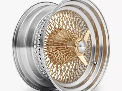 100 Spoke Wire Wheel Rim 3D model