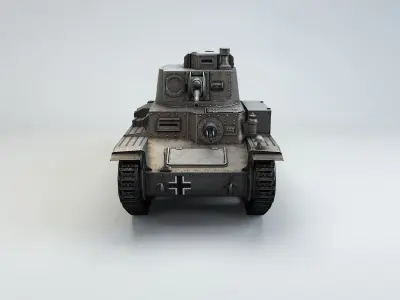 Low Poly Panzer 38t Light Tank Low-poly 3D model