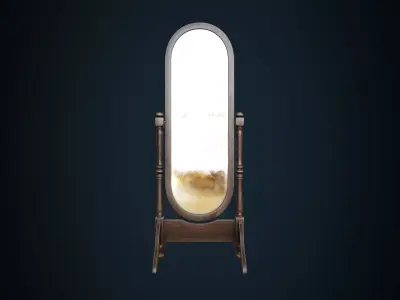 Antique Standing Mirror Free low-poly 3D model