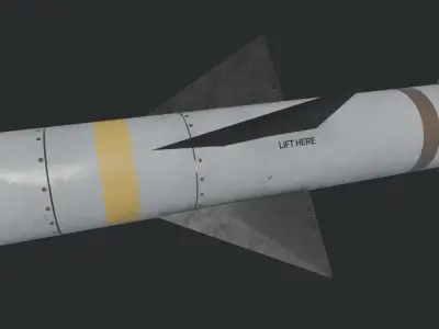 AIM-120 AMRAAM missile Low-poly 3D model