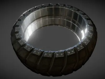 Futuristic Tire Old Version Low-poly 3D model
