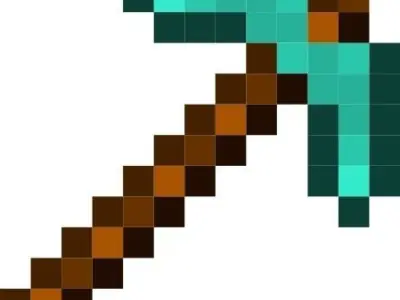 tablep pixel minecraft axe Free 3D model