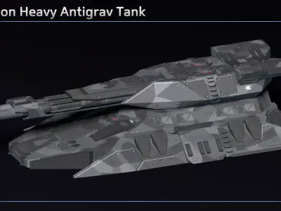 Scifi Scorpion Heavy Antigrav Tank Low-poly 3D model