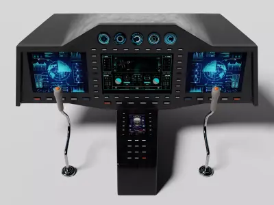 Aircraft cockpit control panel 3D model