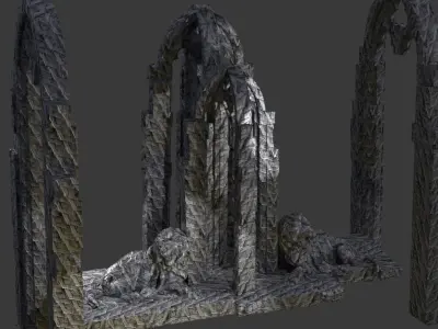 White Witches Ruins Stones 3D model