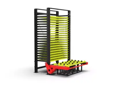 Mechanized rack for storing sheet metal 3000x1500 Low-poly 3D model