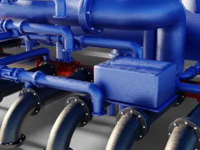 Industrial Pipes 3D model