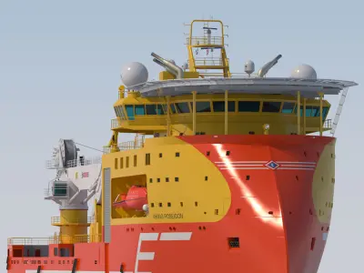 Offshore Construction Vessel Viking Poseidon 3D model